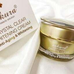 Kem dưỡng trắng Sakura chống lão hóa Crystal Clear Whitening Cream – Anti-Aging & Whitening – Dừng ngay làn da sạm màu kém sắc!